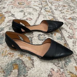 Madewell black leather d’orsay pointed toe flats
